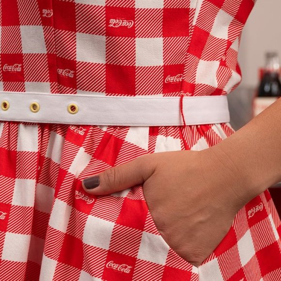 Stitch Shoppe X Coca-Cola Gingham Belt "Olivia" Dress Size XL - Picture 5 of 8